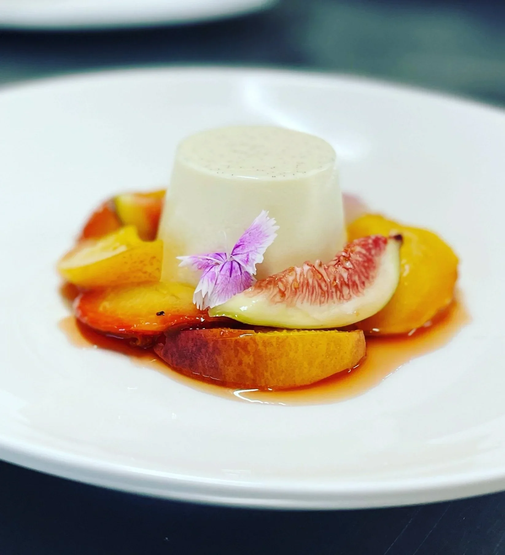 Vanilla Panna Cotta with Grappa Roasted Autumn Fruit