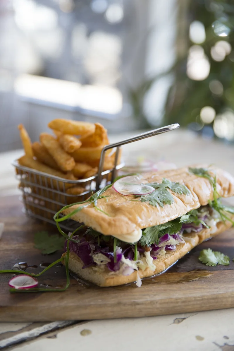 Pulled Pork with hand cut chips.