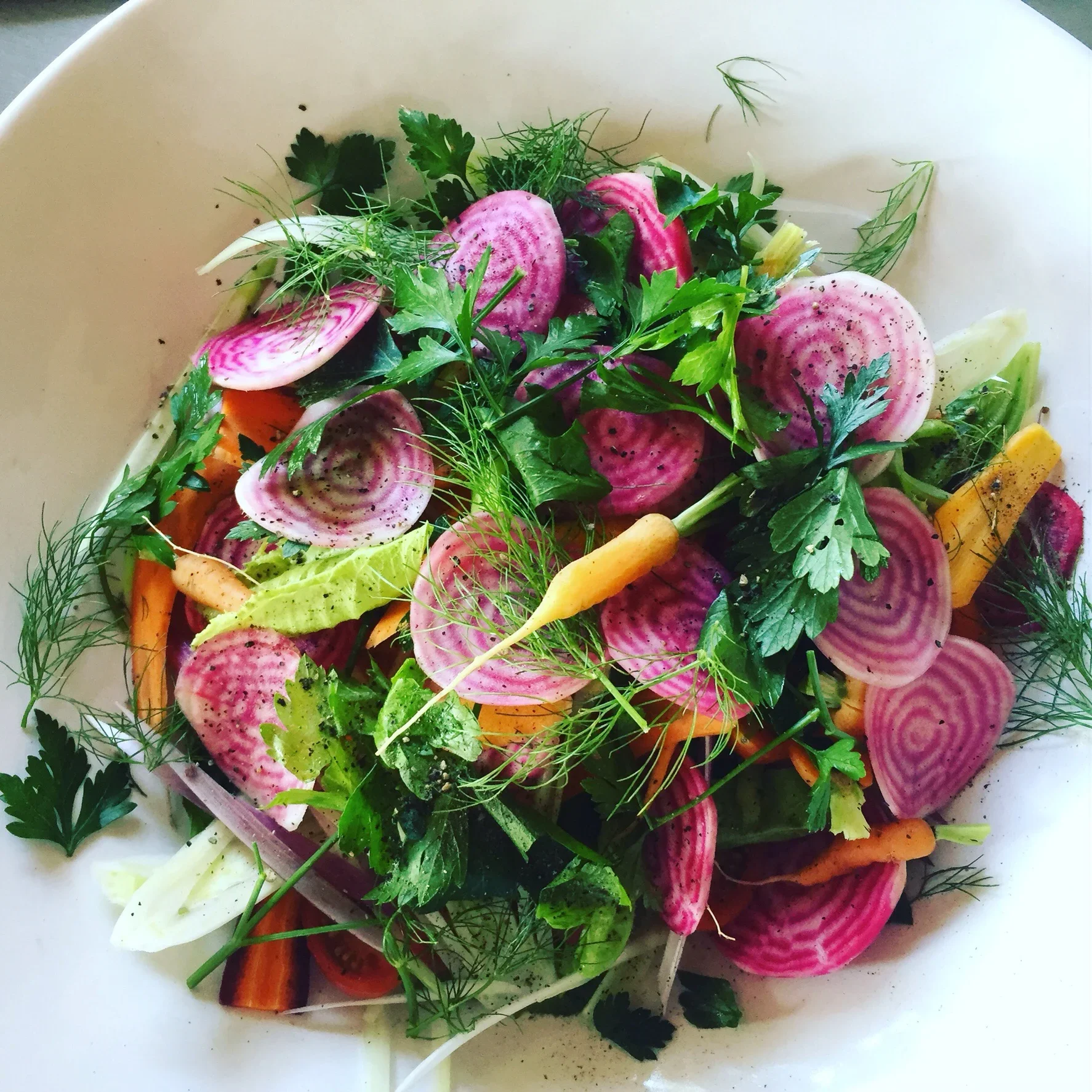 A spring salad from my garden